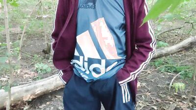 Masturbating and peeing in the forest