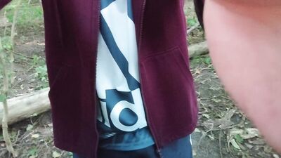 Masturbating and peeing in the forest