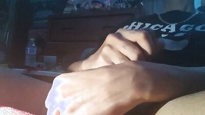 Squeezing My Balls While I Stroke My Lasso'd Cock Until Waterfall Of Cum