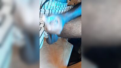 Hand job cum out jerking in room