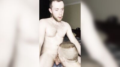 Sucking Twink Friend's Bulge and Swallowing