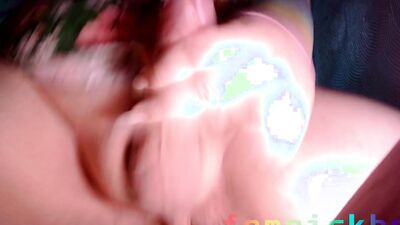 Chubby femboy rides his dildo and cums