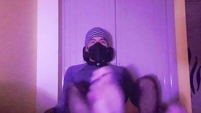 Cute femboy TrapyAle makes all foot fetishists happy wearing fishnet stockings