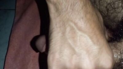 Watch me edge my thick and hard meat with lube