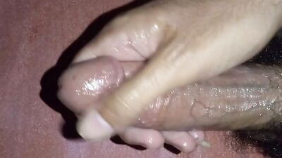 Watch me edge my thick and hard meat with lube