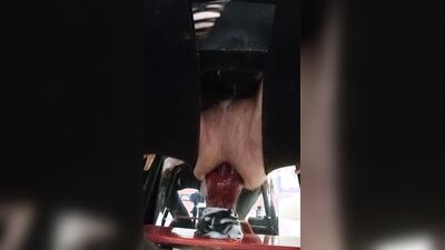enjoying a dildo