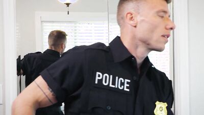 Hunk Cop Calms Scared Jock wt His Cock - Justin Matthews, Aiden Garcia - NextDoorStudios