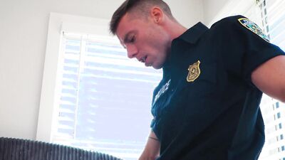 Hunk Cop Calms Scared Jock wt His Cock - Justin Matthews, Aiden Garcia - NextDoorStudios