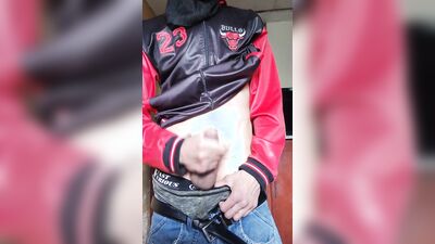 Alone in my room masturbating my cock