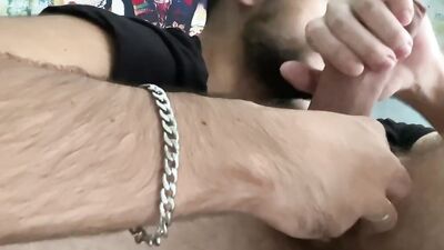 Sucking friend dick and eating his cum