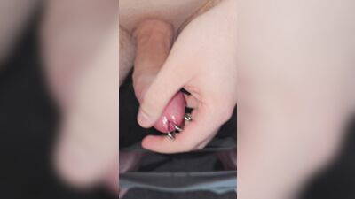 I try out my new penis stretchers, while I push other plugs completely in.
