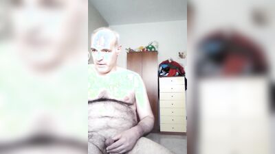 I Bend Over with My Ass Open, a Trickle of Precum Comes Out of My Cock and Then I Wank My Cock with Passion