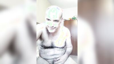I Put Oil on My Cock and Chest and Masturbate My Penis with Pleasure