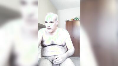 I Put Oil on My Cock and Chest and Masturbate My Penis with Pleasure