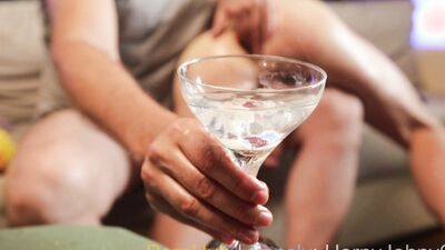 Daddy makes a martini with his twink's cum