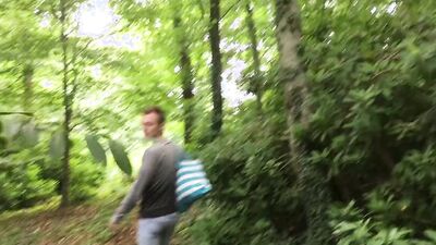 Amateur Gay Twink Miller Larkin Rides His Dildo In The Woods