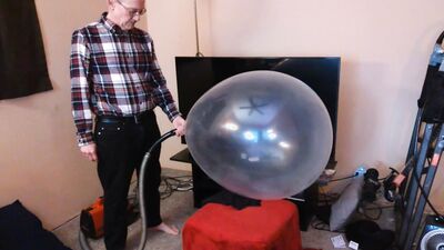 113) Daddy Jerks on 17" Balloon after Popping 36" and Cutting 24" Balloons