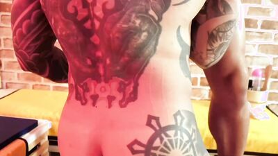 Tattooed Damian Dragon Takes Ryuji Suzuki Hard Cock After BJ