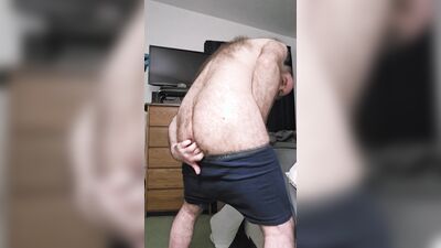 Me playing with my hard cock and hairy ass.