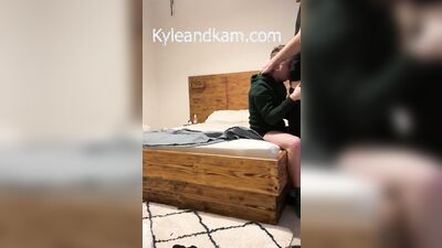 British teen gay couple make love on bed with cumshot endings