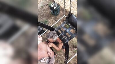 Camping Gay Daddies Bareback in Woods