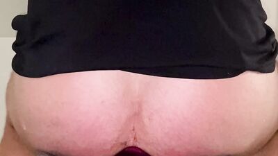 Riding Extreme Huge Buttplug Stretching My Asspussy on The Grip 144