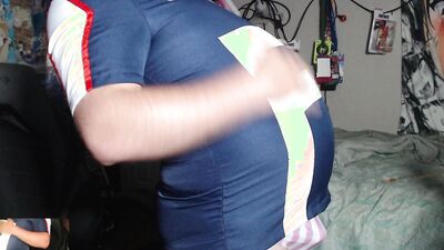 Blue Gym Top Big INflation