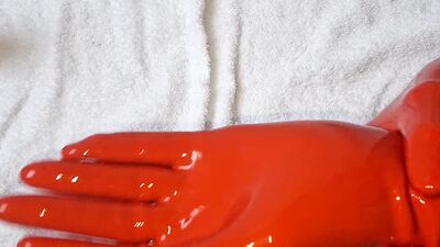 Rex and Yellow Latex Gloves
