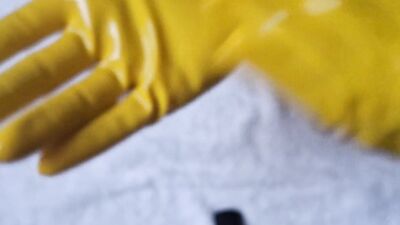 Rex and Yellow Latex Gloves