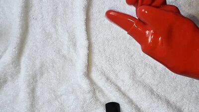 Rex and Yellow Latex Gloves