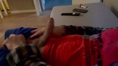 Jerking off and cumming in the end.