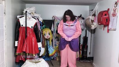 Espeon Cosplay Overtaken by Rubber Ditto, Gagged and Breathplay
