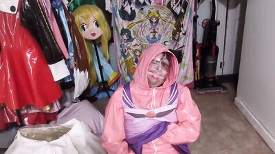 Espeon Cosplay Overtaken by Rubber Ditto, Gagged and Breathplay