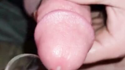 Extreme Closeup Huge Thick Load of Cum Edged Out Into Cup and Swallowed
