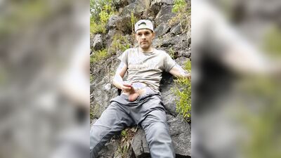 Brand New jerking off outside video