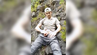 Brand New jerking off outside video