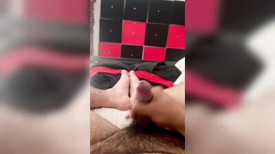 Milking myself with cock rings on