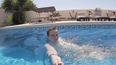Hot Taylor Blaze Films Himself Jacking Off By The Pool
