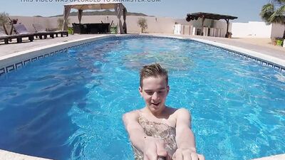 Hot Taylor Blaze Films Himself Jacking Off By The Pool