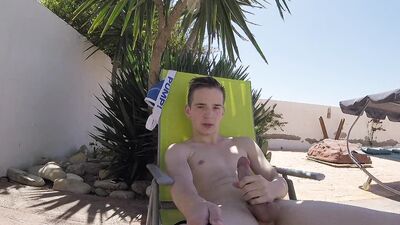 Hot Taylor Blaze Films Himself Jacking Off By The Pool