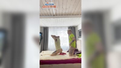 Daddy fucks hot twinks in a country house. Cums in the ass