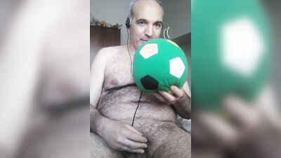 I play with soccer ball, but it's better to play with balls and dick.
