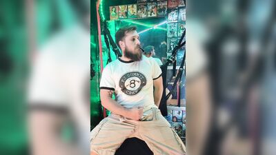 Casual smoke gay dad stokes cock big cum