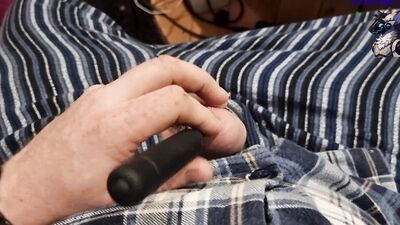 white kiwi bear in pyjamas sticks a urethral vibrator deep in his cock to his bladder and cumshot