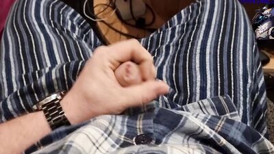white kiwi bear in pyjamas sticks a urethral vibrator deep in his cock to his bladder and cumshot