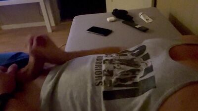 Jerking off at midnight and cumming in the end.