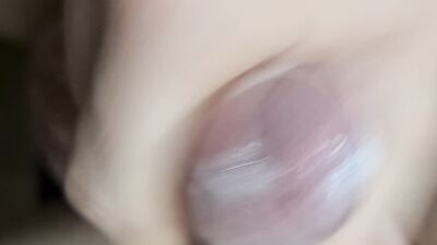 Masturbating the still half-numb cock until it squirts