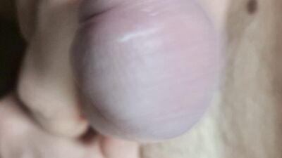 Masturbating the still half-numb cock until it squirts