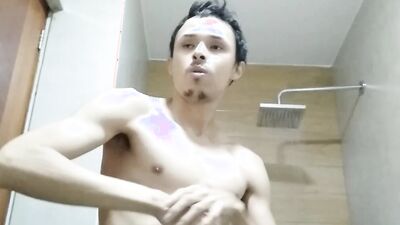 Dominant man Taking a shower