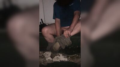Masturbating outside in the warm night air